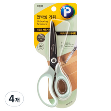 프린텍 2in1 언박싱 가위 테프론, 4개, 그린