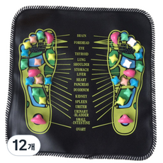 生活所談 腳底指壓按摩墊, 黑色, 12個