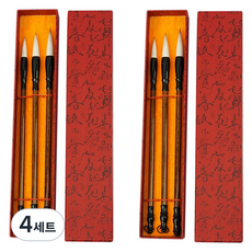 마다꾸미 연습용 겸호필 서예붓 3종, 4세트, 대 / 중 / 소