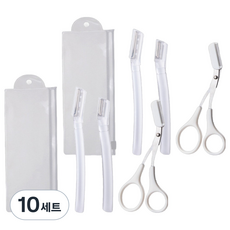 원티크 심플 눈썹 관리 눈썹칼 3종 세트, 10세트, 투명