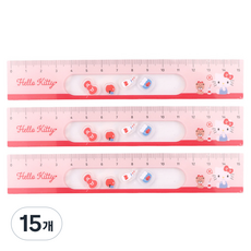 산리오 캐릭터 쉐이커 눈금자 15cm, 헬로키티, 15개