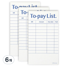 PAPERIAN List to Live By 便條紙, 80入, 待付款清單, 6個