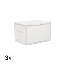 아리코 다용도 베이직 투명 플라스틱 수납함 30L 40 x 30 x 25 cm, 화이트, 3개