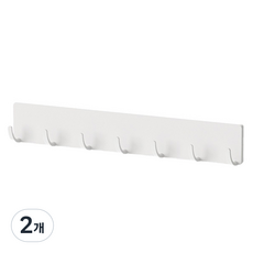 LivingHomeDetail 免鑽孔黏貼式壁掛7鉤掛鉤 LHD-050, 2個, 白色
