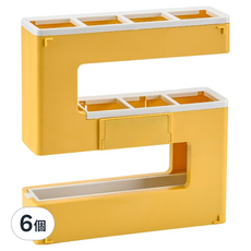 小麥購物 創意壁掛免打孔數字雨傘收納架 L2422, 6個, 黃色