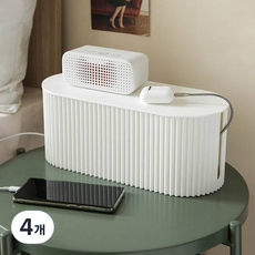 Mabel In Home 北歐風格延長線電線整理箱, 白色, 4個