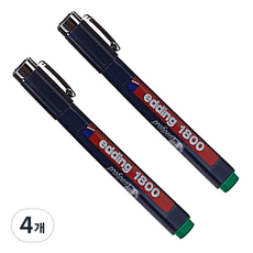 edding e 1800/0.1mm/專業筆/製圖筆/4, 綠色, 4個