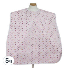 Clean Uniform 成人防水頸掛式圍兜, 粉紅圖形, 5個