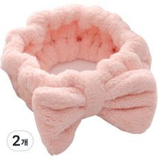 Lovely All蝴蝶結洗臉髮帶, 粉色, 2個