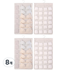 씨로이 옷걸이형 양면수납함 36칸 1세트, 베이지, 8개