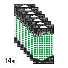 쁘띠팬시 칼라분류용 라벨 견출지 20-413, 녹색, 14개