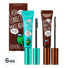 홀리카홀리카 어몽어스 래쉬 코렉팅 마스카라 2종 세트, 01 하이퍼 컬링, 04 롱 익스텐션 브라운, 6세트