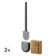Tideco 簡約馬桶刷 清潔刷, 黑色, 2個