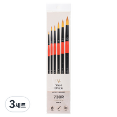 梵戴克水彩畫圓頭筆6件組 730R, 3套, 2號, 4號, 6號, 8號, 10號, 12號