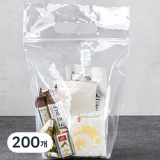 혜림봉투 PE손잡이 지퍼백 스탠드형 25 x 6 + 30 + M4, 투명, 200장