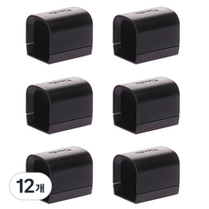 Declu Cable Tok簡約的線條整理夾, 黑色, 12個