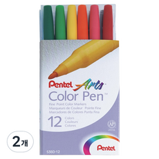 Pentel 水性彩色筆 2.0 S360-136 套組, 12色, 2套