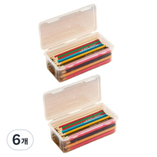 문구담 색연필 투명 필통 미디엄 19 x 9 x 6 cm, 6개