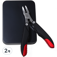 PLAKA 指甲剪 腳指甲剪 折疊式指甲鉗 角質層剪刀 足部護理 手足護理工具, 紅黑色, 2個