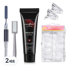 고고블랑 네일연장 자석 마그네틱 폴리젤 03 세트, 폴리젤 15ml + 듀얼브러쉬 + 막대자석 + 팁고정클립 2p + 연장팁 100p, 2세트
