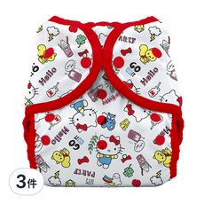 THiRSTiES 游泳尿布 SANRIO聯名款 Hello Kitty My Friends 外層100%聚酯纖維, 尺碼2 (8-18kg), 3件