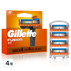Gillette 吉列 Fusion手動刮鬍刀頭, 4組, 4入
