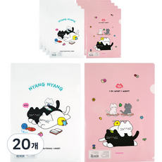 Pinkfoot 貓咪主題資料夾, 20個, 隨機出貨