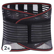 透氣款腰部運動用支撐帶 黑色, 2個