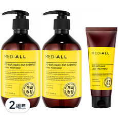 메디올 알시피 안티 헤어 로스 우디향 샴푸480ml+트리트먼트200ml, 2세트