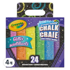 Crayola 繪兒樂 戶外用可水洗亮粉粉筆, 4個, 24色