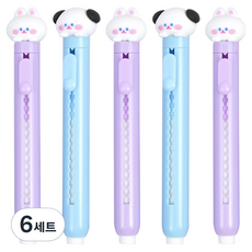 핑크풋 피규어 슬라이드 지우개 2탄 2종 x 2p + 랜덤 발송 1p 세트, 혼합색상, 6세트