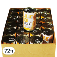 럭셔리독 강아지 청크 캔 간식, 닭, 375g, 72개