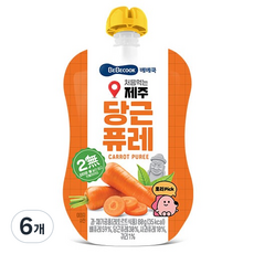 베베쿡 처음먹는 제주당근퓨레, 6개, 80g, 당근맛