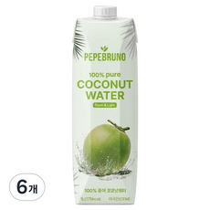 페페브루노 100프로 퓨어 코코넛워터, 6개, 1L