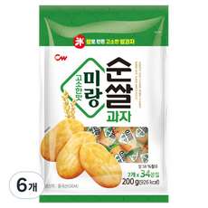 청우식품 순쌀과자미랑 고소한맛, 6개, 200g