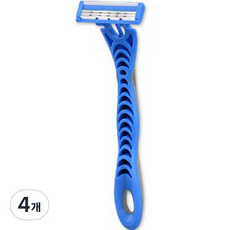 Blue Market 不銹鋼 MAX 3 速一次性剃須刀 藍色, 4個, 1入