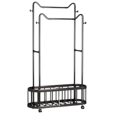 橡合杉 可移動貓耳雙桿衣帽架 80cm, 黑色