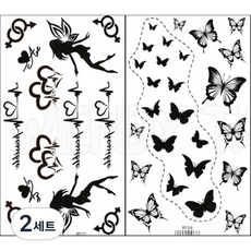 PARTY COSTUME 中型紋身貼紙 RF03RF06, 單色, 2組