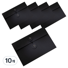 微笑 紙質文件檔案收納袋 11.3 x 16.8 cm, 黑色, 10個