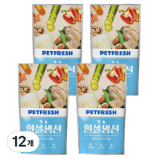 펫프레시 강아지 고양이 프리미엄 든든한끼 습식사료, 50g, 12개, 흰살생선