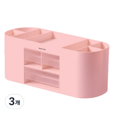 마켓플랜 라운드 미니서랍 데스크 오거나이저, 핑크, 3개