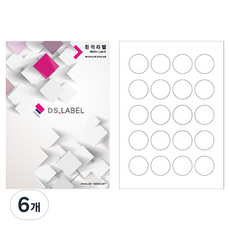 DS LABEL 圓形雷射噴墨兩用標籤紙 白色 DS1020 100入, 6個, 20格