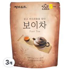 쌍계명차 보이차 삼각티백, 3개, 25개입, 1.2g