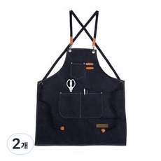 Bebesha 工坊 & 咖啡師帆布圍裙, 黑色, 2個