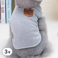 Coco studio 狗狗簡約口袋背心T恤, 灰色, 3個