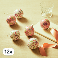 크리스마스 오너먼트 트리장식 글로시 픽쳐볼, 핑크, 6cm, 12개