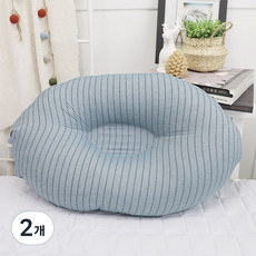 베드앤데코 고구마 경추베개, 라인블루, 2개