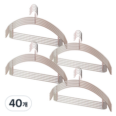 多功能防滑無痕衣架, 40個, 米色