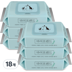 마이프렌드 반려동물 안심 물티슈, 60개입, 18개