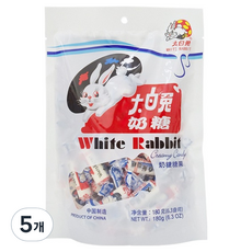 WHITE RABBIT 大白兔 大白兔 兔子糖 奶糖, 180g, 5個